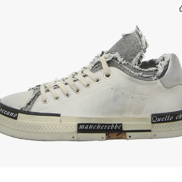 NEW REBECCA WHITE Leather Identity Sneakers in white/gray for women 1125 5t3 - Picture 3 of 10